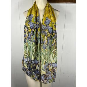 Cocoon House 100% Silk Scarf with Van Gogh's Irises